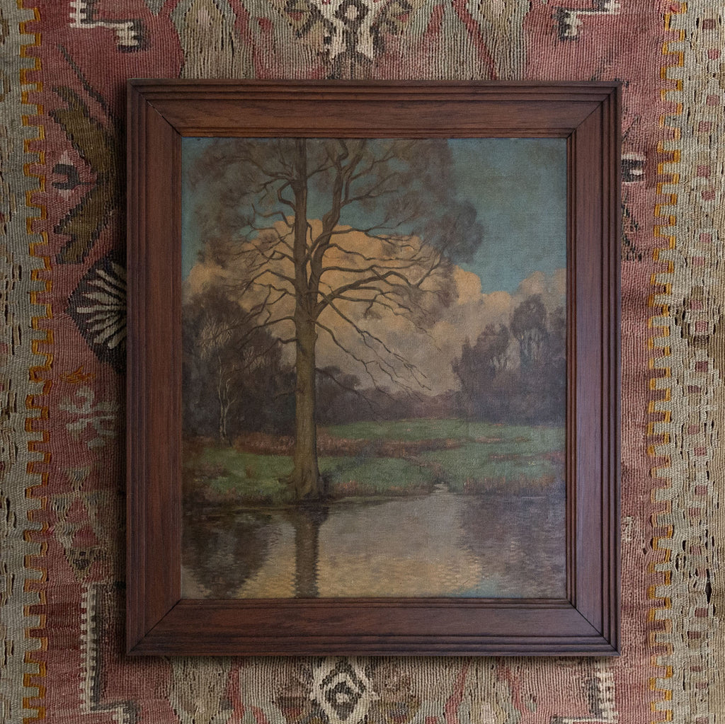 Oil Landscape Painting | Vintage Framed Art | Malvina O Neachtain