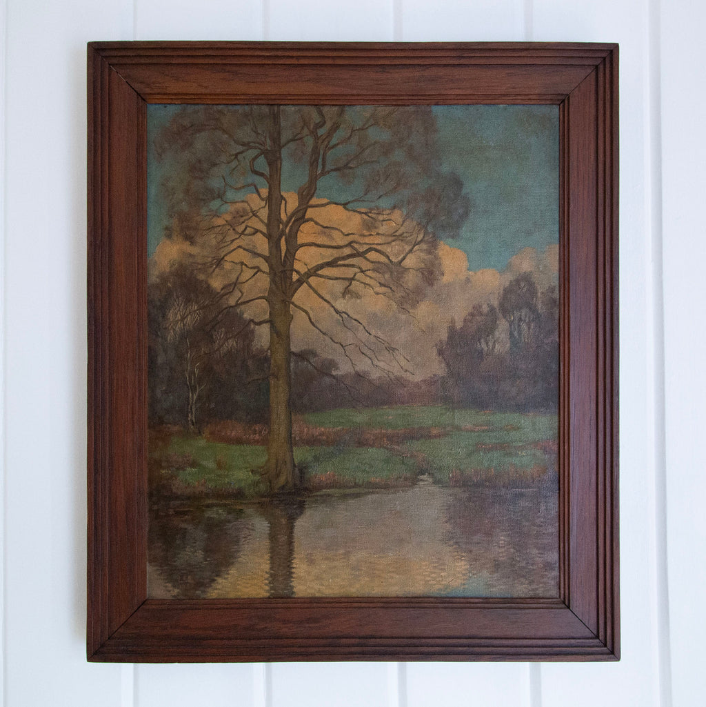 Oil Landscape Painting | Vintage Framed Art | Malvina O Neachtain