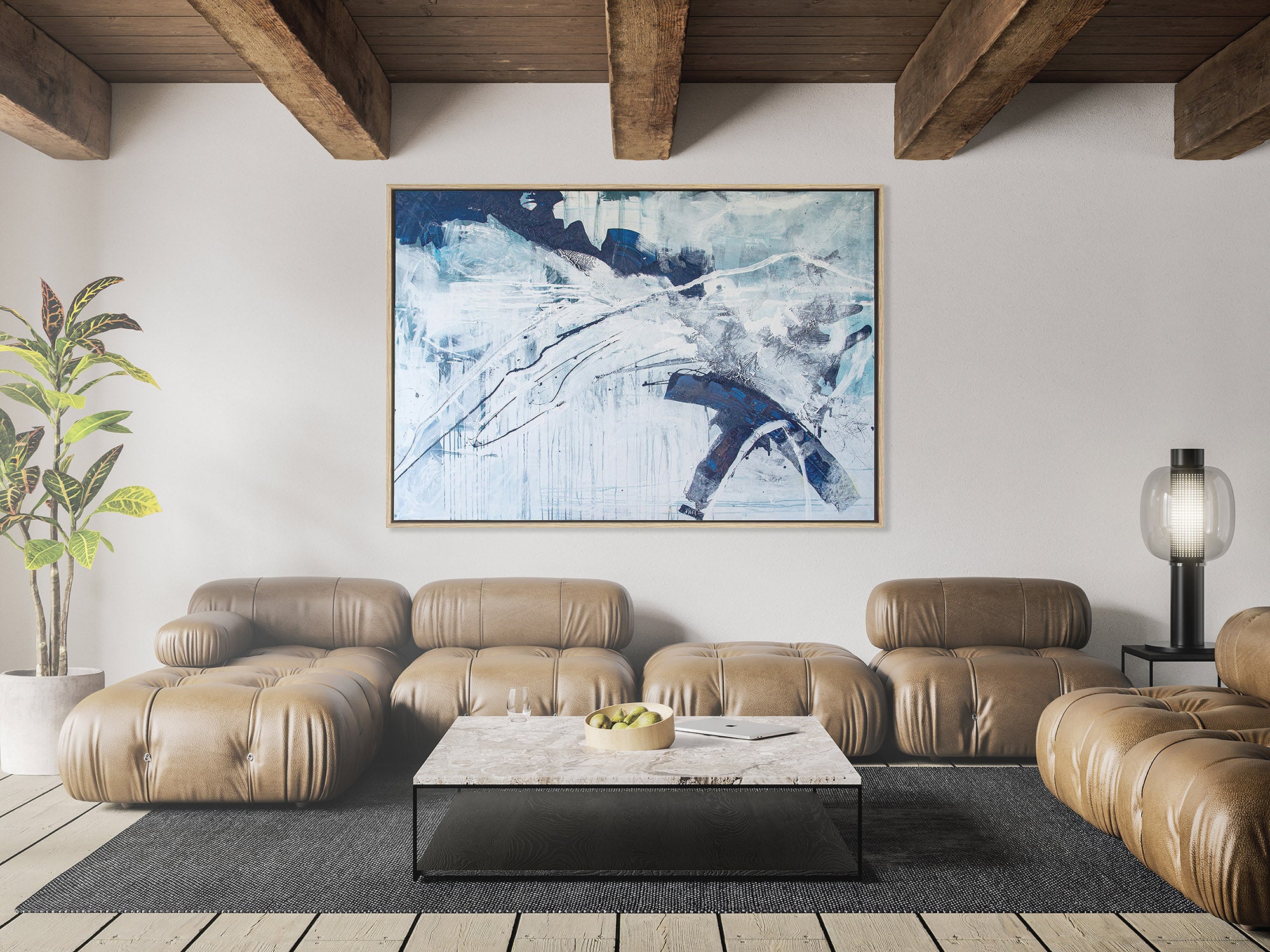 Deep Blue Abstract Painting | Contemporary Art | Malvina O Neachtain