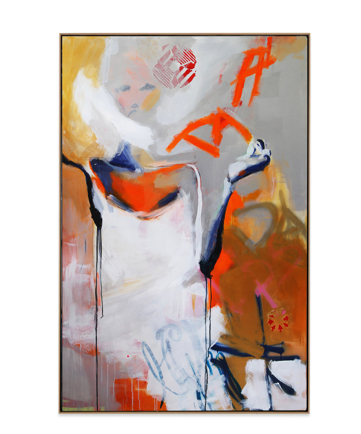 Orange Lady Painting | New Figuration Art | Malvina O Neachtain