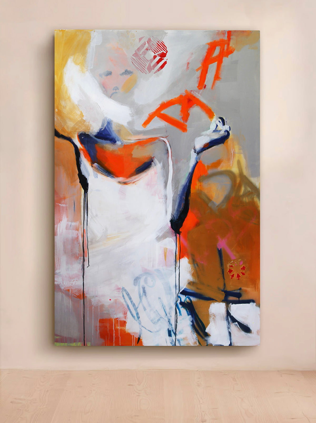 Orange Lady Painting | New Figuration Art | Malvina O Neachtain