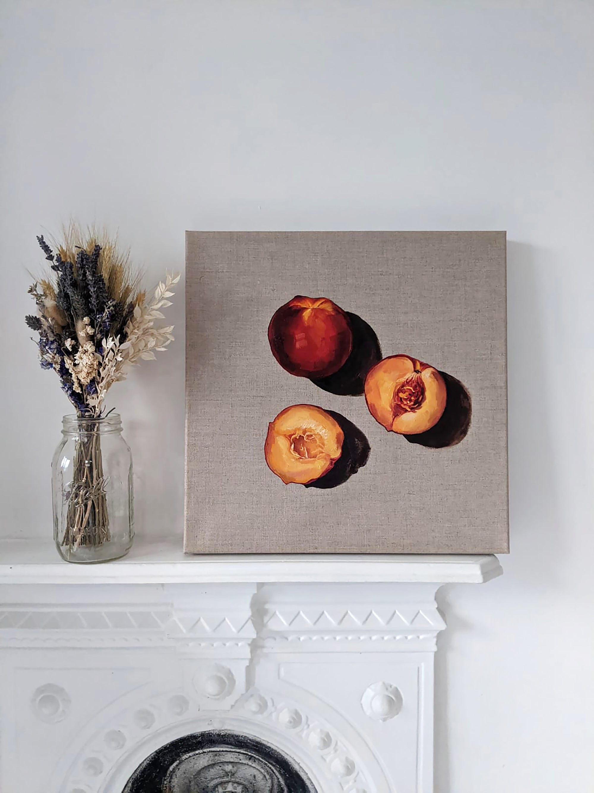 Peaches Oil Painting | Linen Canvas Art | Malvina O Neachtain
