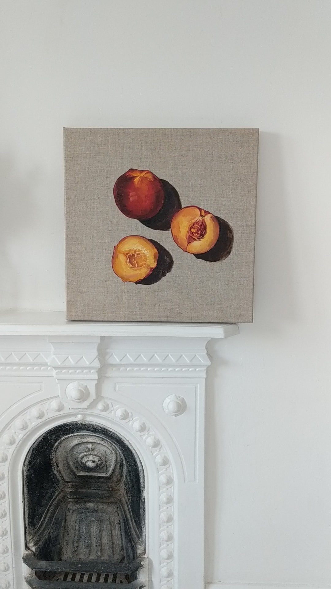 Peaches Oil Painting | Linen Canvas Art | Malvina O Neachtain