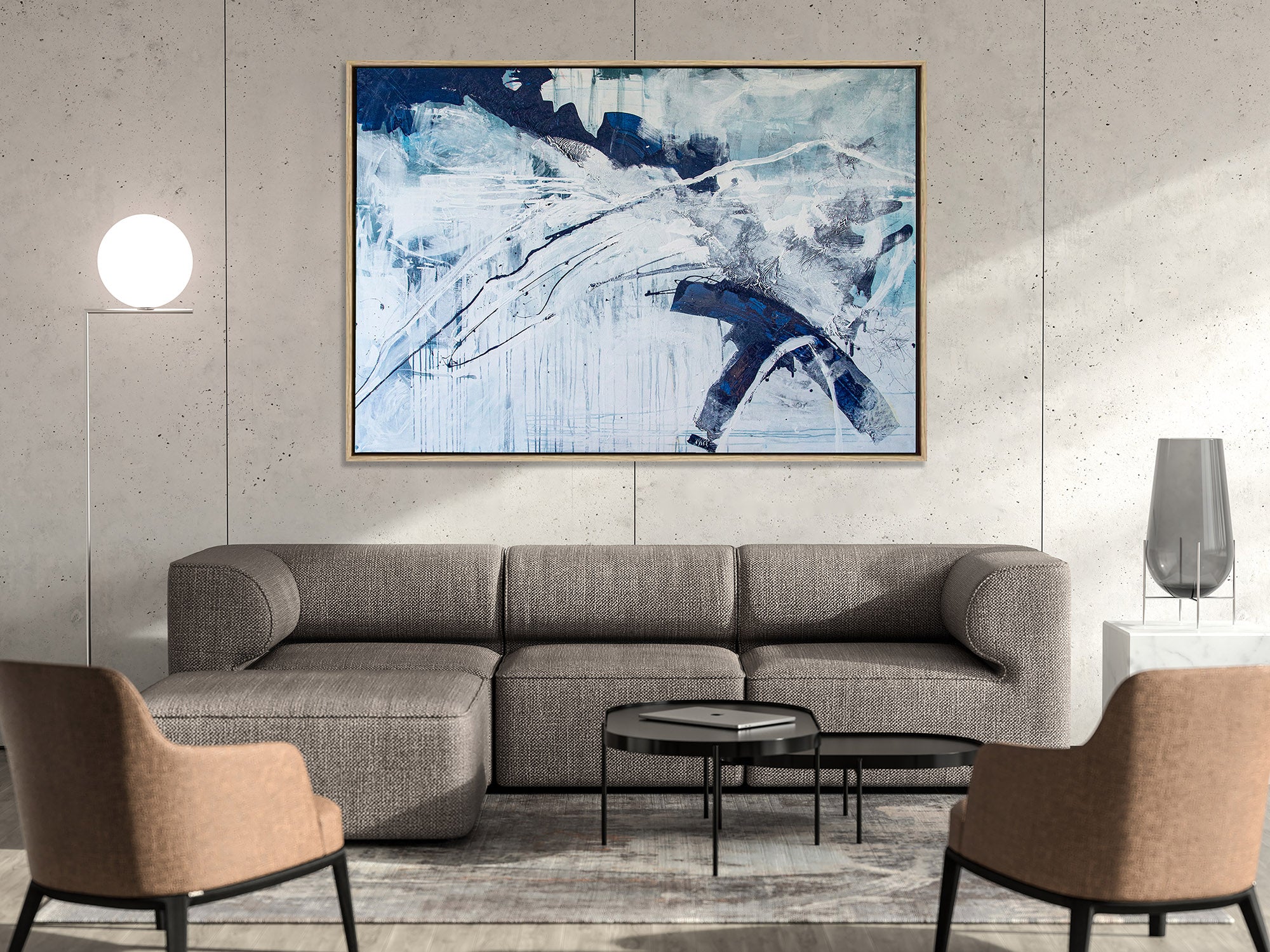 Deep Blue Abstract Painting | Contemporary Art | Malvina O Neachtain