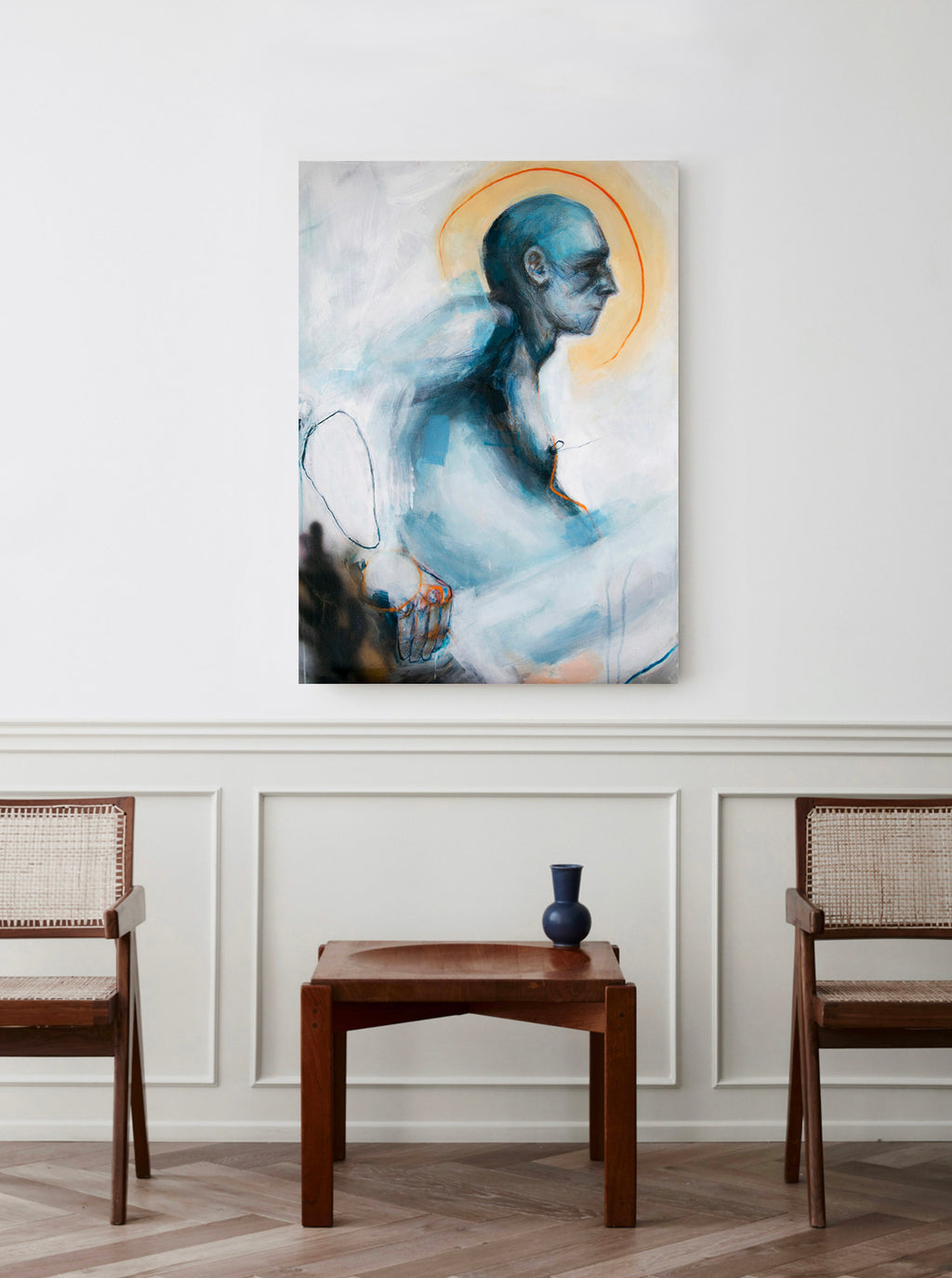 Sitting Man Figurative Art | Sitting Man Art | Malvina O Neachtain