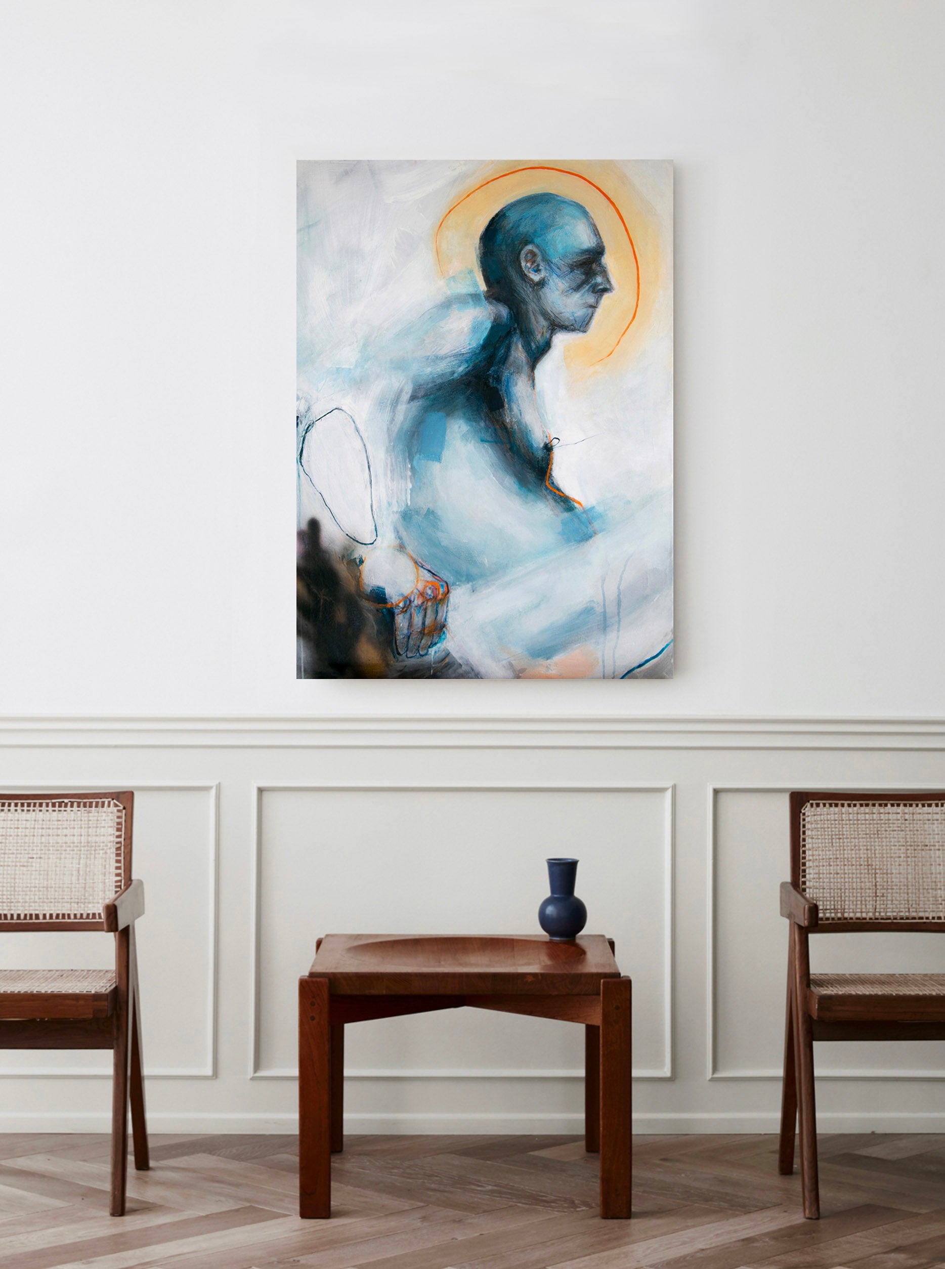 Sitting Man Figurative Art | Sitting Man Art | Malvina O Neachtain